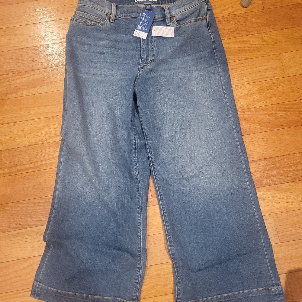 Lands End Blue Wide-Leg Jeans